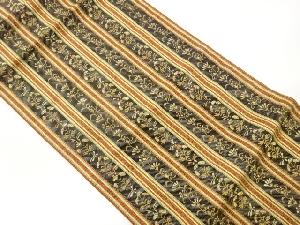 本場筑前博多縦縞に草花模様織出し名古屋帯